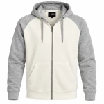 JAMES & NICHOLSON MEN'S LIFESTYLE ZIP-HOODY Offwhite/Grey Heather Large
