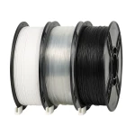 SKILPRO &ndash; PETG filamentpakke &ndash; transparent, hvit og svart &ndash; 3 x 1 kg