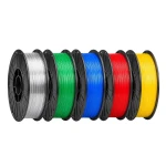 SKILPRO - Transparent PLA++ filamentpakke - transparent, gr&oslash;nn, bl&aring;, r&oslash;d og gul - 5 x 1 kg