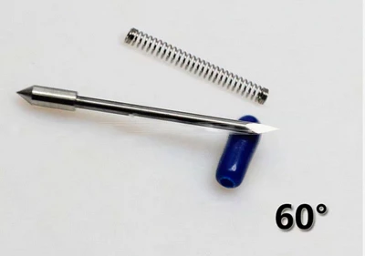 5 stk. knivpakke, Graphtec kniver til Sandblåsnings folie 60º, offset 0.75mm - til 1,5mm knivholder 5 stk. knivpakke, Graphtec kniver til Sandblåsnings folie 60º, offset 0.75mm - til 1,5mm knivholder