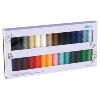 Silkefinish bomullstr&aring;d &ndash; pakke med 28 spoler