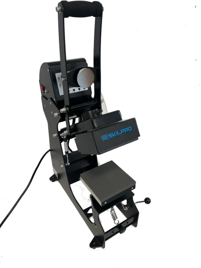 Semiautomatisk varmepresse med 15x15 cm plate og dobbelt varme kasketmodul